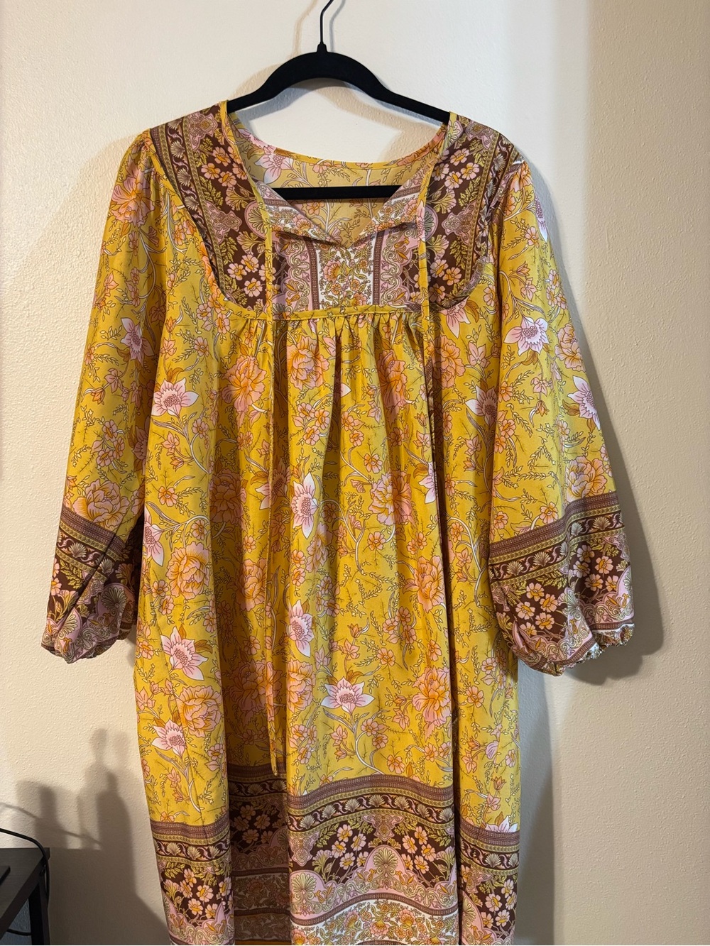 Girls' Yellow Floral Boho Dress